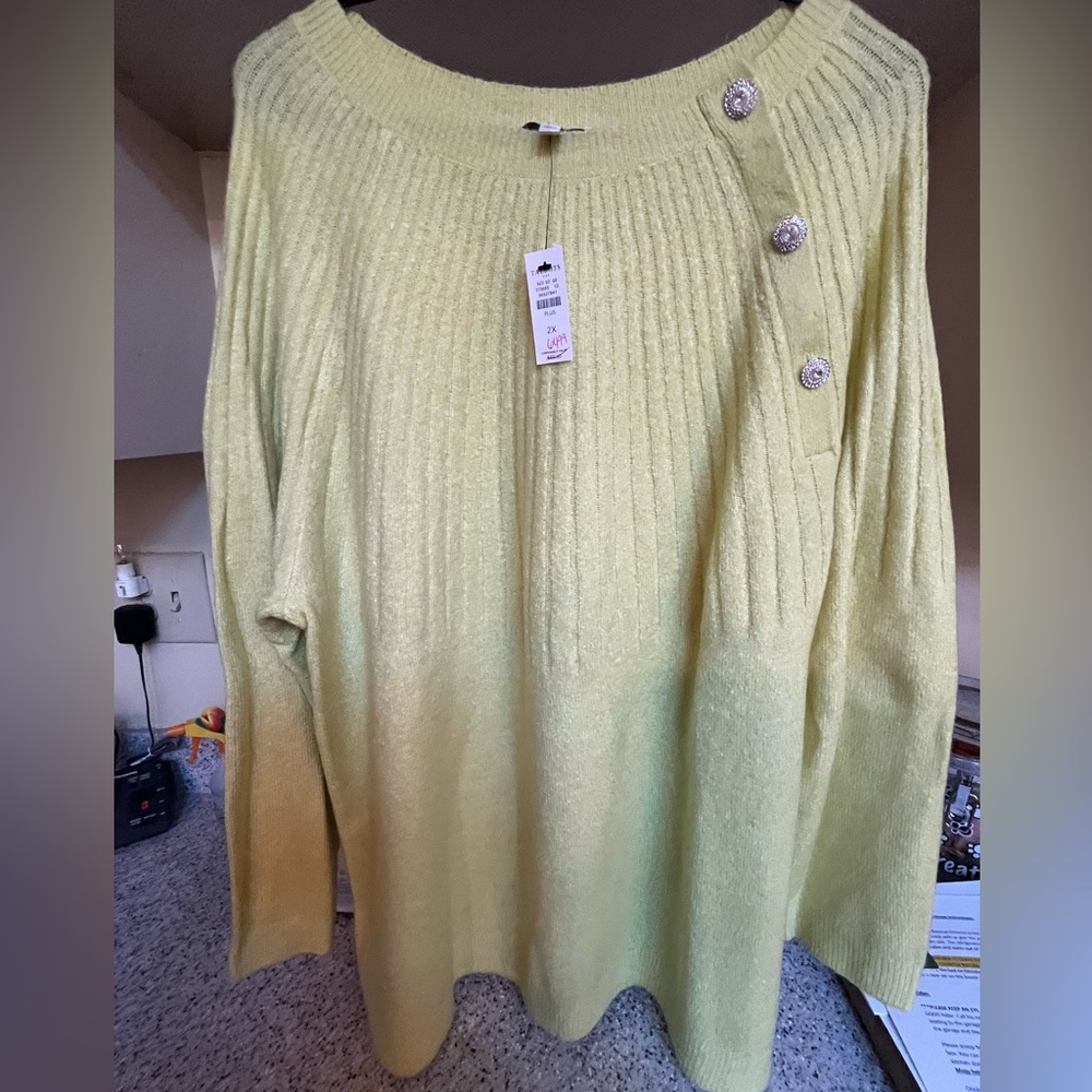 🛍️Talbots - Ladies Sweater with Rhinestone Buttons -2X